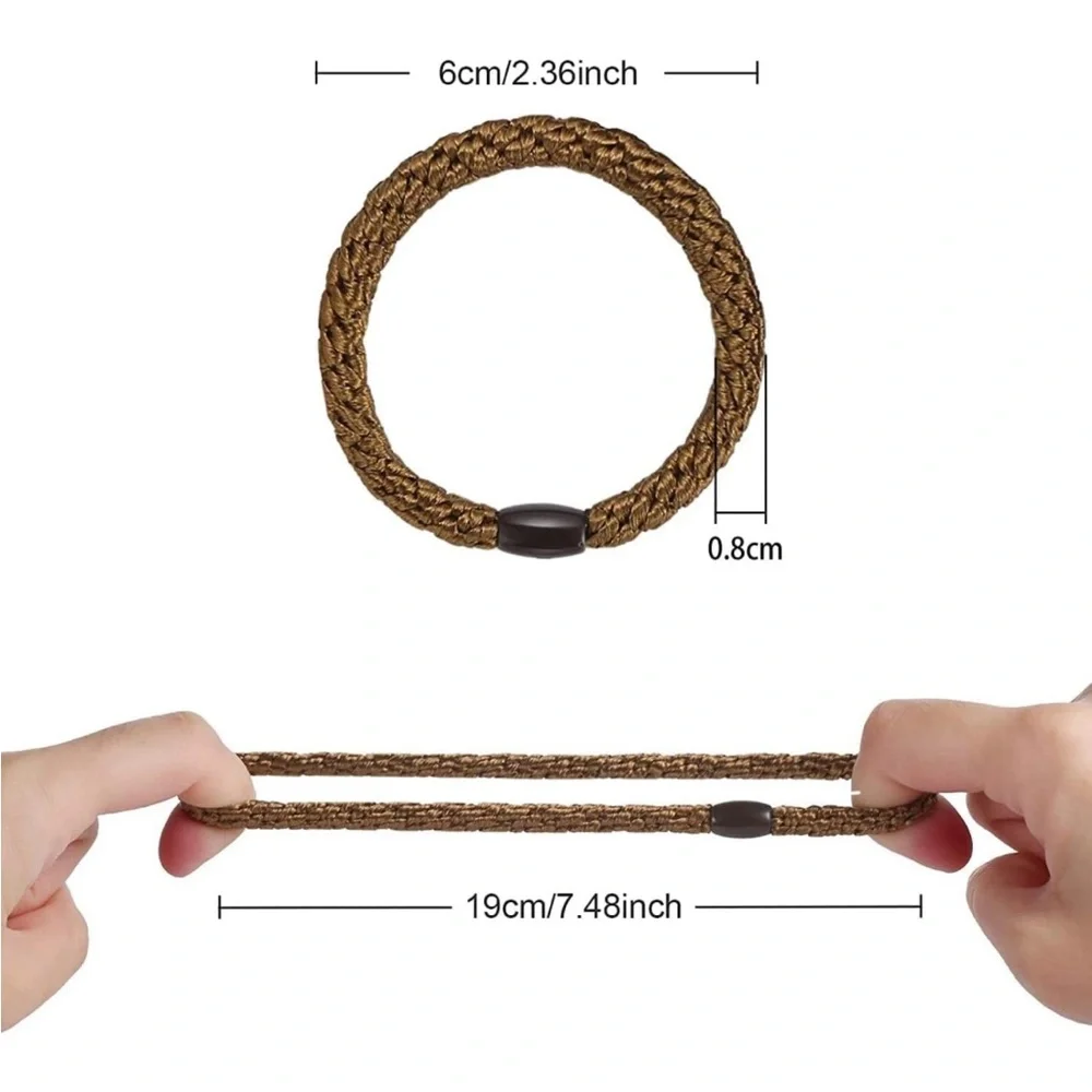 NEW 20 Hair Ties (Black/Brown/White/Beige/Coffee)